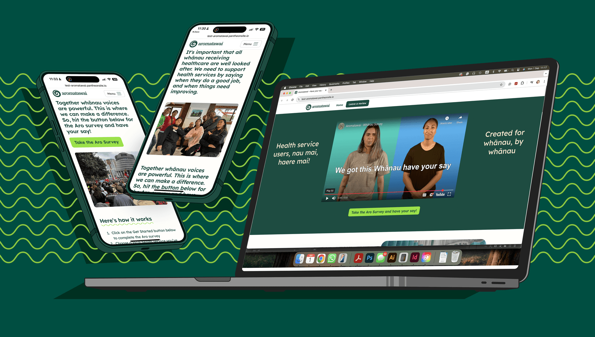 Aromatawai website shown on a laptop and mobile devices
